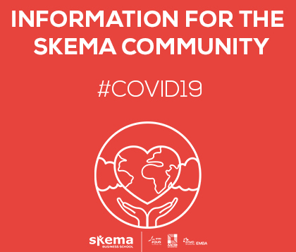 目前，SKEMA商学院全球7大校区及发展中心均暂时对公众关闭，所有专业顺利实现“100%远程教学”。
