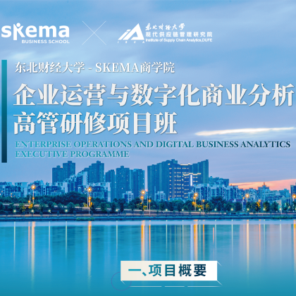招生简章 | 东北财经大学-SKEMA商学院 企业运营与数字化商业分析高级研修班（长三角 双证班）